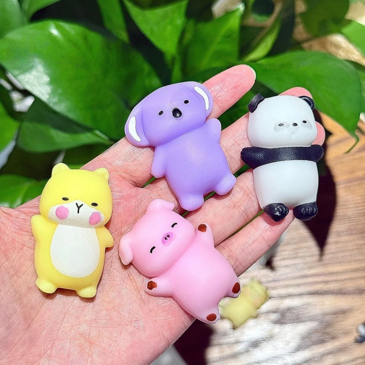 3 uds Mochi Squishy animales tumbados TPR suave apretar juguetes para aliviar el estrés sensorial calmante pellizco bolas antiestrés el mejor regalo fiesta