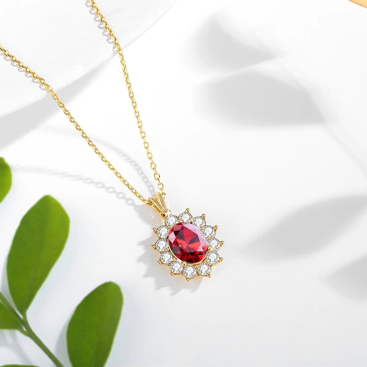 Au750 Necklace Real 18K Gold Princess Diana of Wales Pendant Fine Jewelry Wedding Anniversary Gift for Women