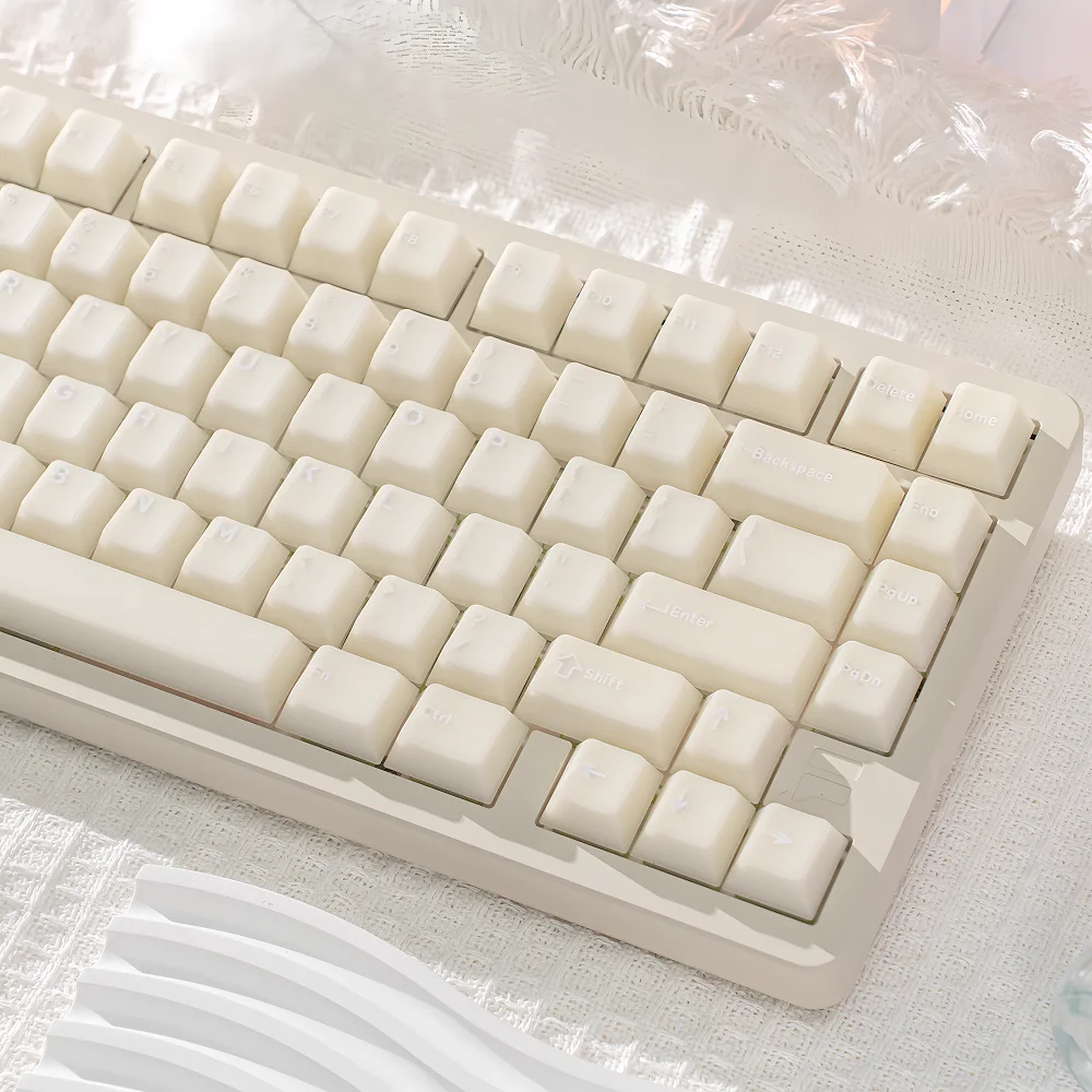 

GEFENSI White Marble Keycap ABS 160 Key Cute Girl Keycap Cherry Suitable For 60/64/84/98/108 Game Mechanical Keyboard MX Switch