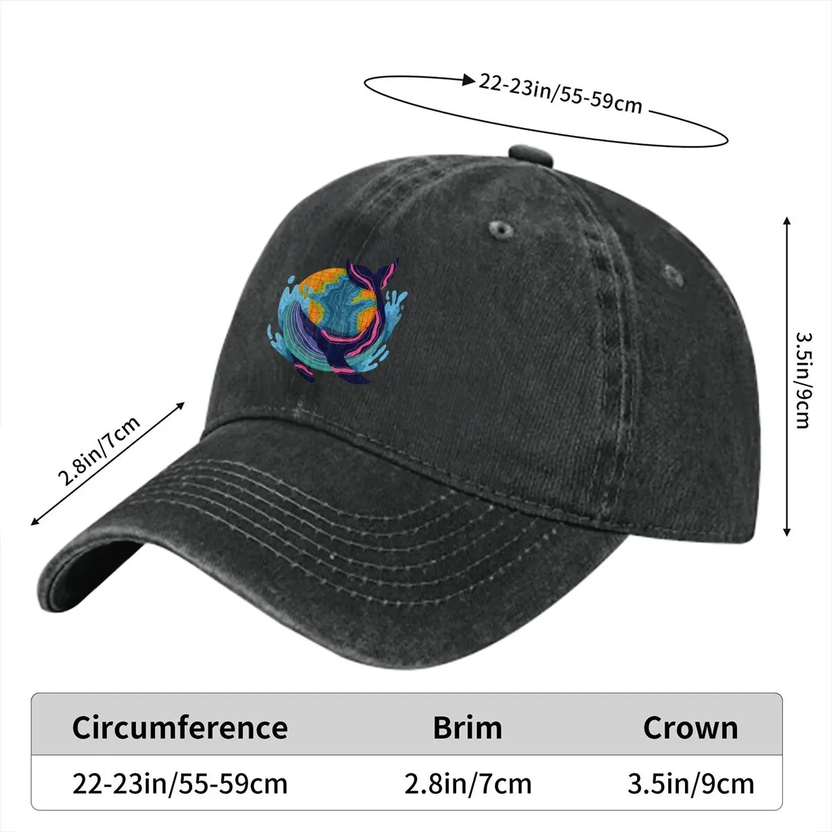 Whale Ocean Baseball Caps Peaked Cap Cute Dolphin Animal Sun Shade Hats for Men Women