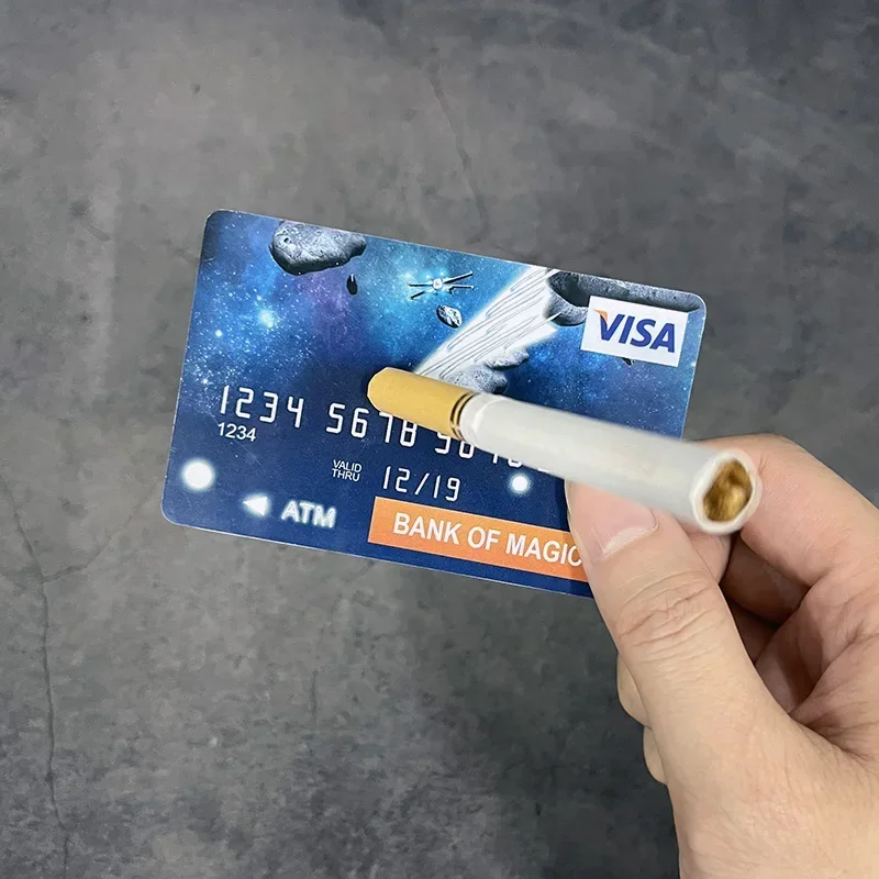 cigarette trick magician TelekinetiCredit Magic Tricks Credit Card Floating Cigarettes Suspend Card  Magia Close Up Street Gimmick Illusions Magician Prop