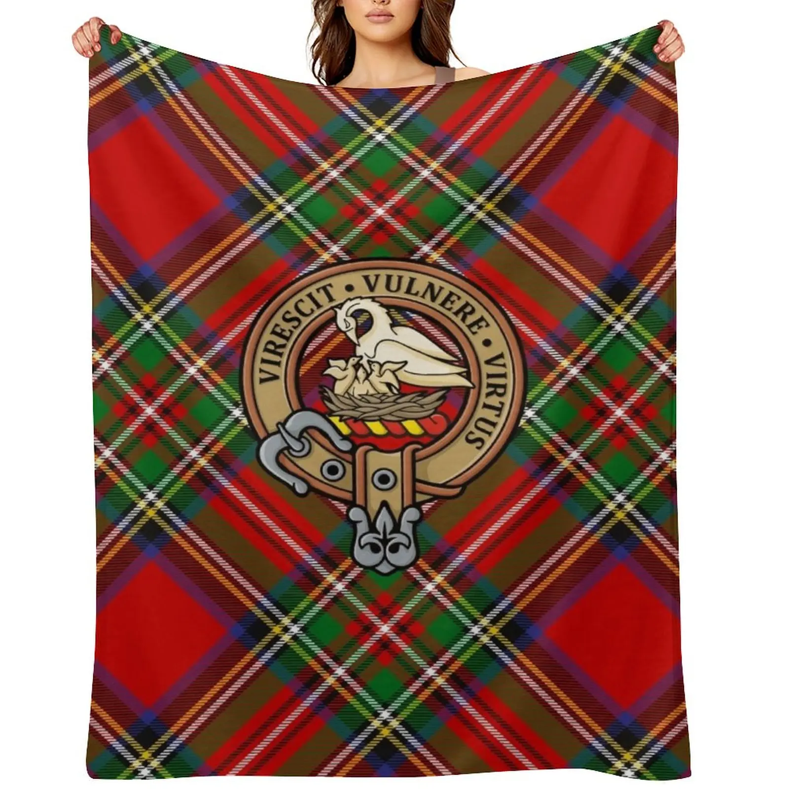 

Clan Stewart Crest Throw Blanket Warm Luxury Tourist Weighted Blankets