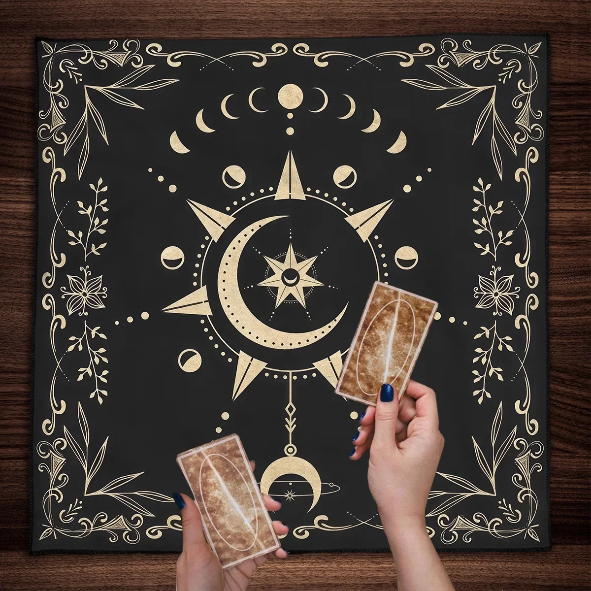 Mystical Altar Cloth Moon Tarot Tablecloth Boho Decoration Witchcraft Divination Astrology Board Game Decor Oracle Card Pad