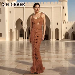 CHICEVER Sexy Hollow Out Two Piece Sets For Women Diagonal Collar Sleeveless Tops High Waist Silm Skirts Folds Set Female Summer