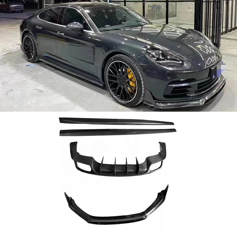 Factory Direct Carbon Fiber Front Lip Side Skirts Rear Diffuser Body Kit For Porsche Panamera 971 Body kit