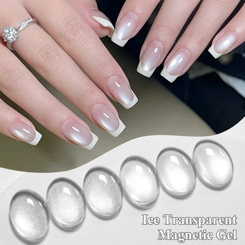 Vernis Gel magnétique chat argenté Transparent, gelée Ultra brillante, paillettes semi-permanentes, vernis Gel UV à tremper, manucure à faire soi-même
