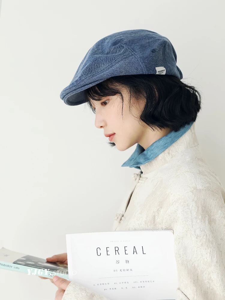 

Ковбойская шляпа вперед, женская осенне-зимняя литературная и ретро шляпа художника, нишевая универсальная шляпа газетчика вперед