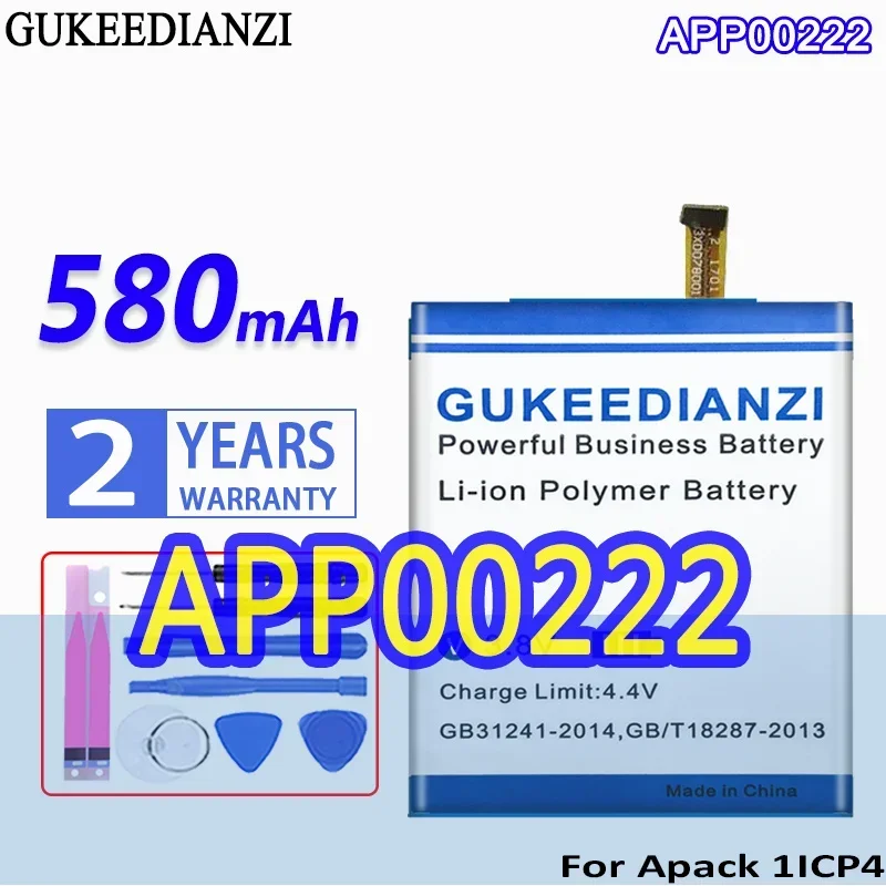 High Capacity GUKEEDIANZI Battery APP00222 580mAh For Apack 1ICP4/27/30 Digital Batteries