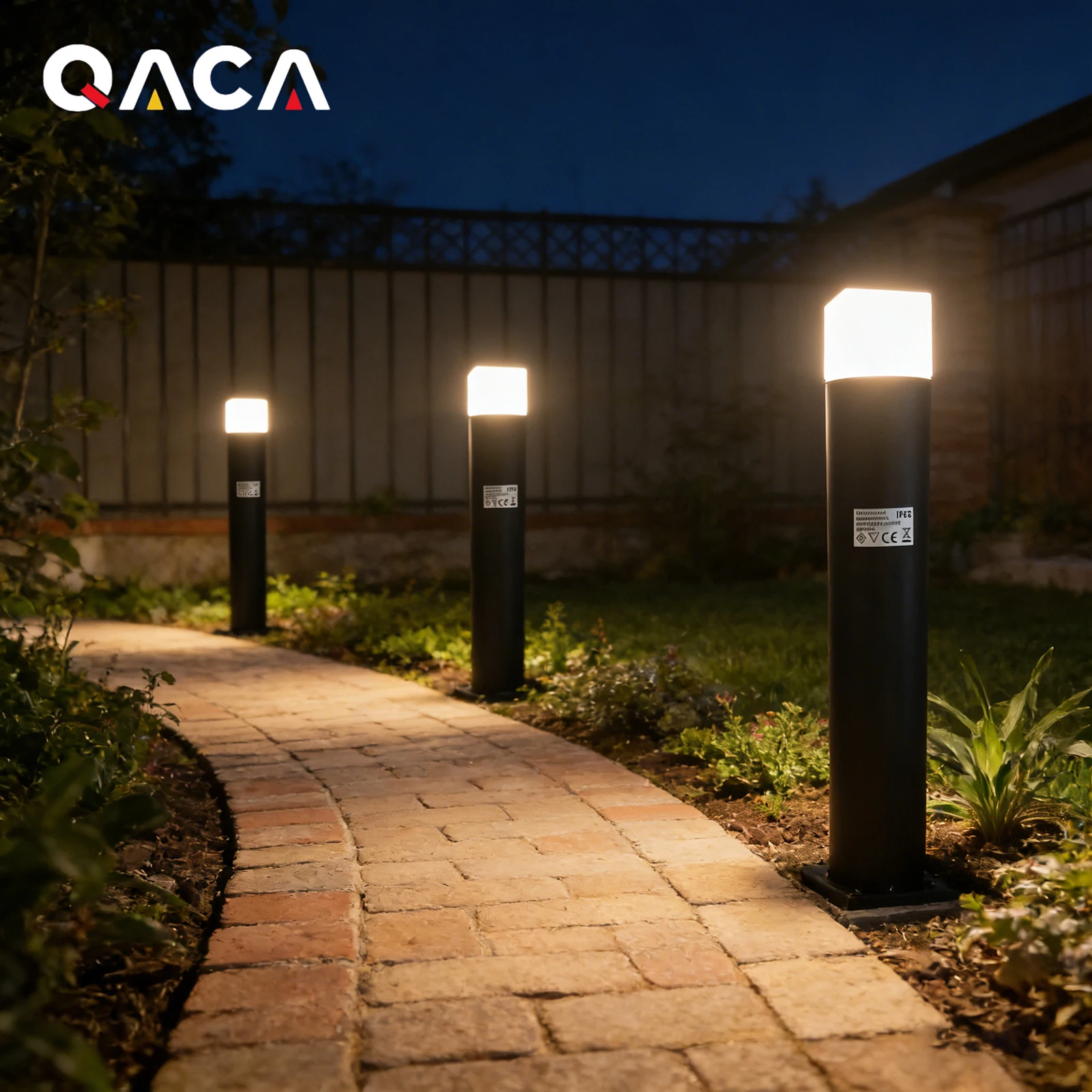 

QACA 6 шт./упаковка, внешнее освещение для двора, дорожное освещение с трансформатором, водонепроницаемый супер яркий наружный прожектор для газона 12 В постоянного тока