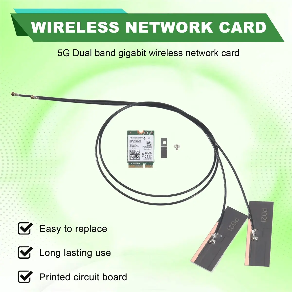 9560NGW WiFi Card+Antenna 1730Mbps Wireless AC 9560 Dual Band 2.4G+5G BT 5.0 802.11Ac M.2 CNVI 9560N