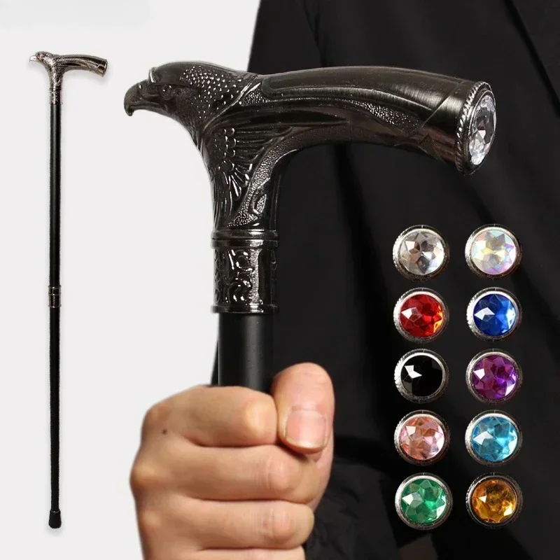 

For 10 Colors Eagle-Head With Transparent Diamond Man Luxury Fashion Walking Stick Women Decorative Elegant Walking Canes