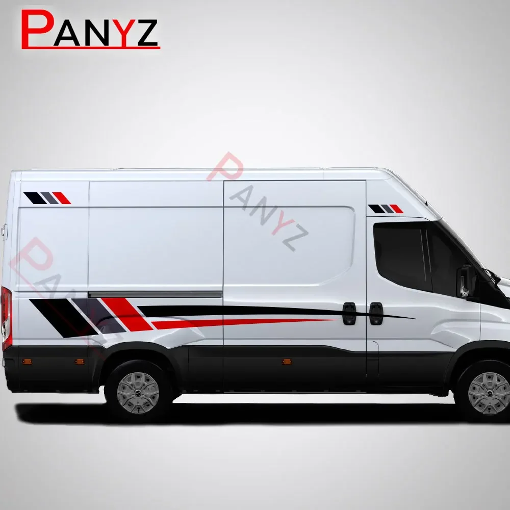 

4 шт., наклейки на боковую полоску на двери автомобиля, кемпер, фургон, дом на колесах, караван, виниловая пленка, декоративные наклейки, аксессуары для автотюнинга для IVECO DAILY