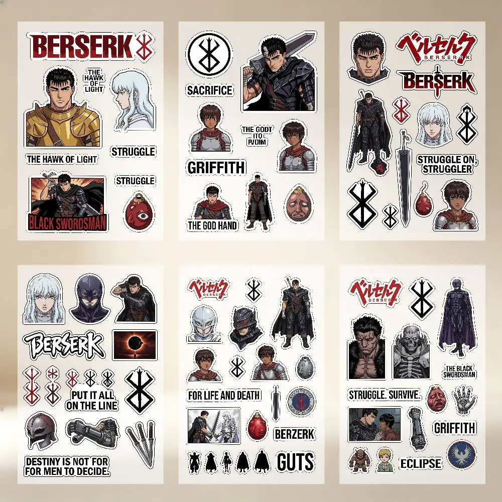 Classic Manga Berserk Stickers Auto Body Bumper Windows Motorcycle Laptop Walls Vinyl Decal Car Tuning Accessories
