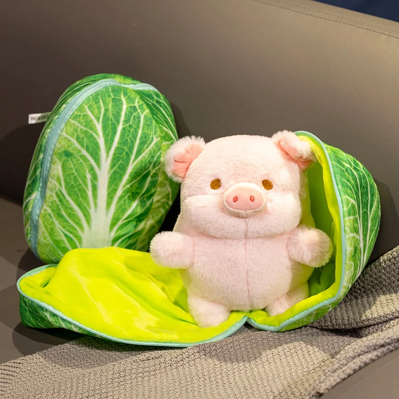 

Creative 2 in 1 Chinese Cabbage Pig Plush Toys Soft Stuffed Animal Vegetable Piggy Pillow Baby Appease Doll for Kids Girls Gifts