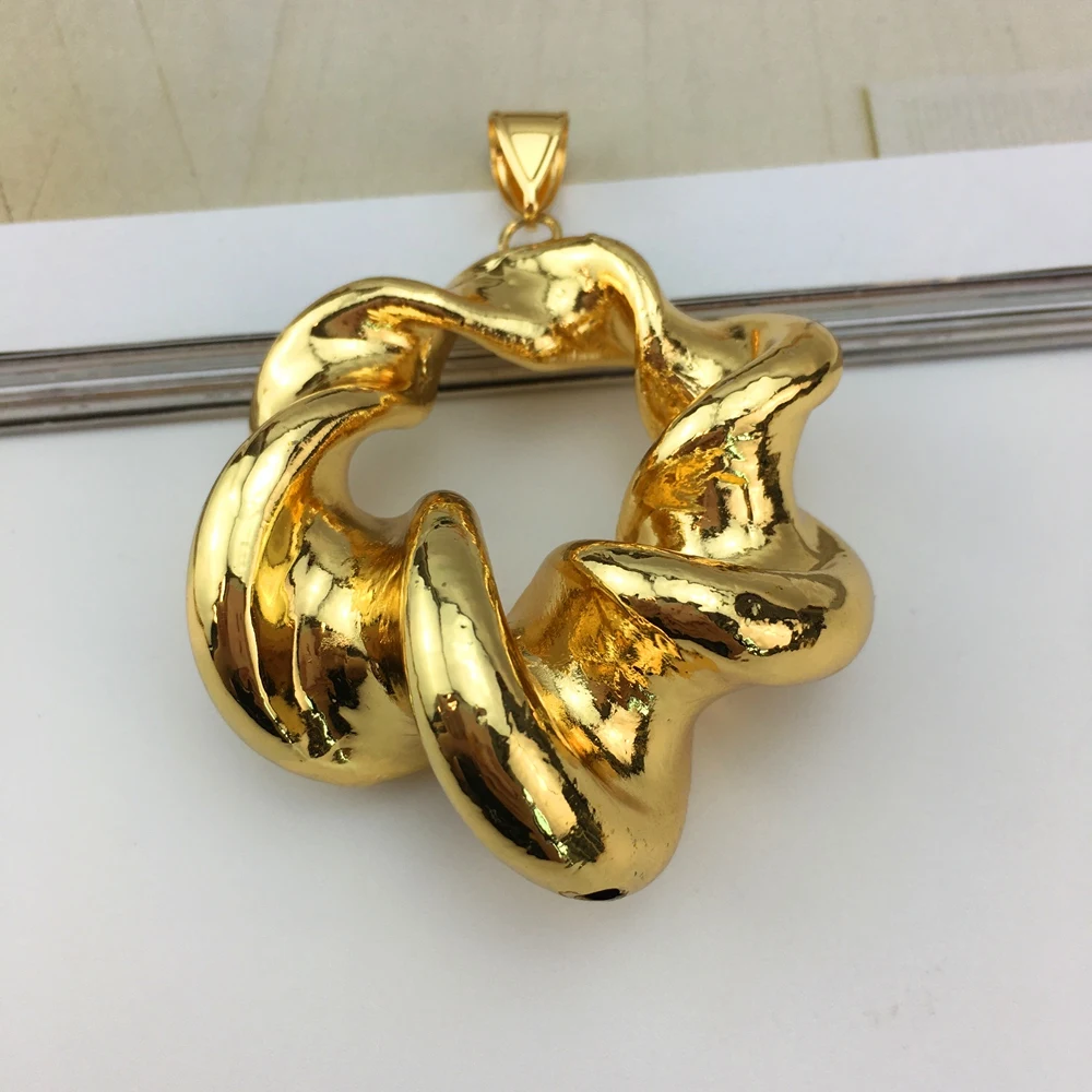 مجموعة مجوهرات مطلية بالذهب للنساء ، قلادة دائرة كبيرة ، قلادة لحفل الزفاف ، زوجة حبيبة ، هدية فتاة ، دبي ، 18 قيراط