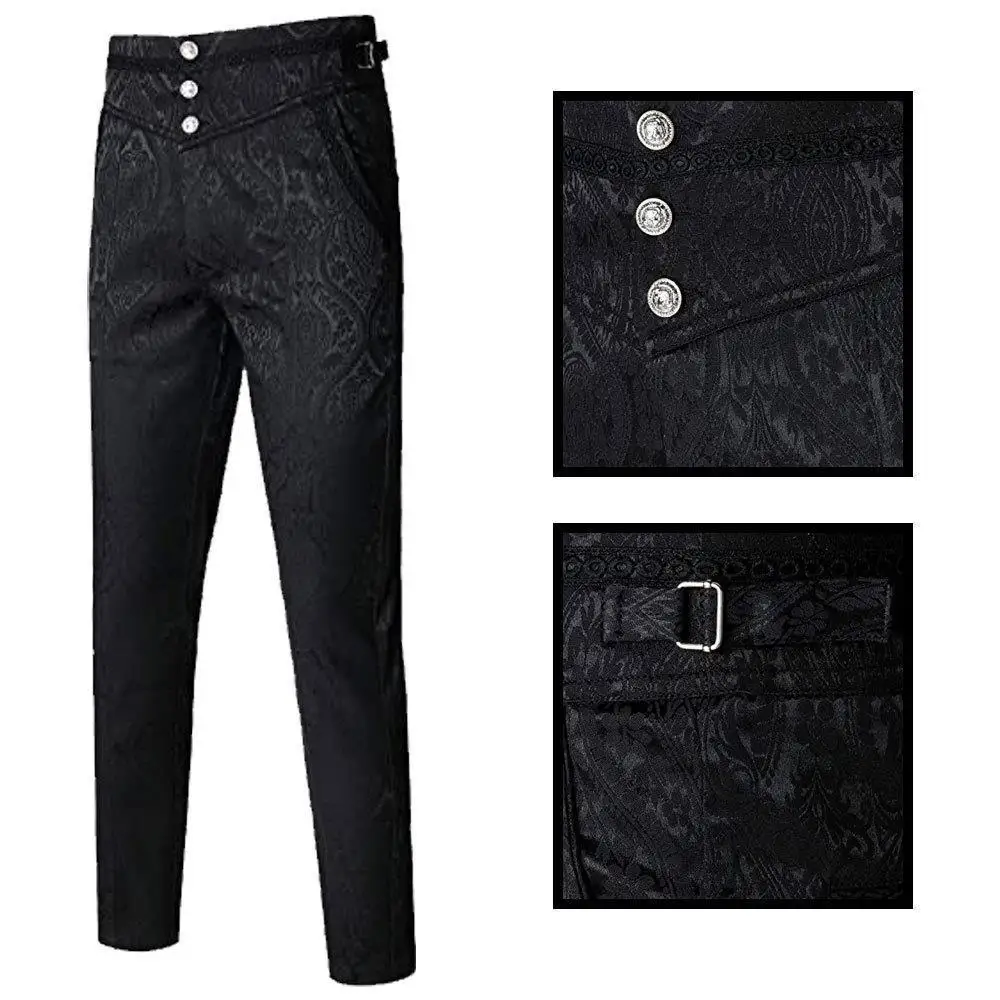 

Gothic Punk Men's Straight Leg Pants loween Prince Sle Embroidery k Snake Pattern Busin Casual Nine-Piece ...