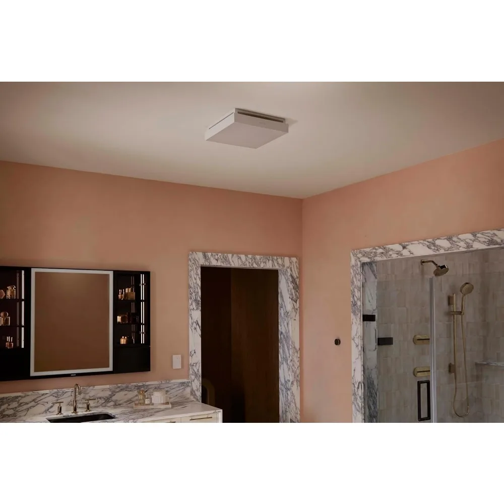 Sistem Ventilasi Kipas Angin Plafon Kamar Mandi, Persegi 13,875 Inci, Hemat Energi, Operasi Senyap, Ideal untuk Mengeluarkan Kelembapan