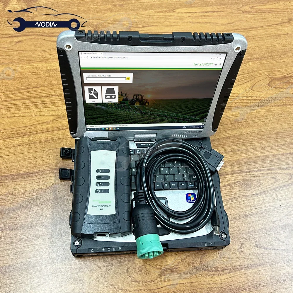 Scanner Interface for EDL V3 Agriculture Construction Diagnostic Tool for EDL V3 Electronic Data Link with Cf19laptop