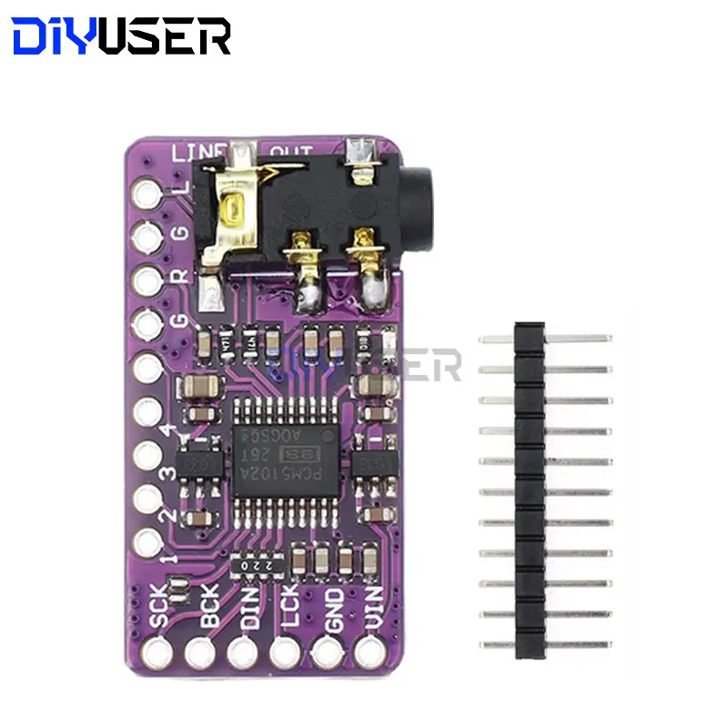 DIYUSER Schnittstelle I2S PCM5102A DAC Decoder GY-PCM5102 I2S Player Für Raspberry Pi pHAT Format Board Digitale PCM5102 Audio Board
