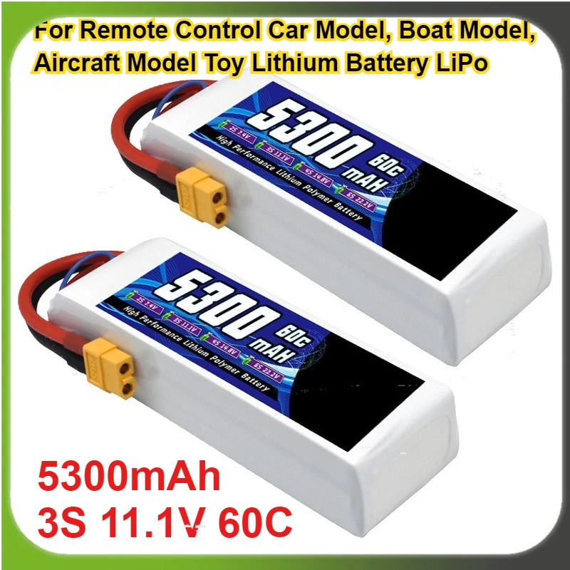

5300mAh 3S 11.1V 60C Replacement Battery for Remote Control Car Model, Boat Model, Aircraft Model Toy Lithium Battery LiPo