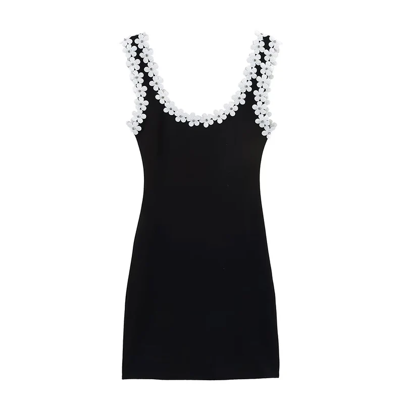 2025 novos vestidos femininos verão chique elástico apertado mini elegante vestido de férias moda feminina applique rua juventude vestido