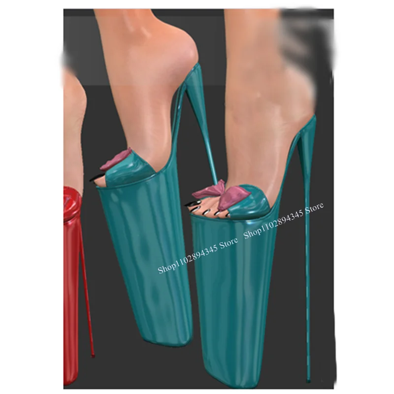 

Blue Bow Knot Plus Platform Sandals Peep Toe Thin High Heel Fashionable Cool Sexy Western Summer Woman Shoes Zapatillas Mujer