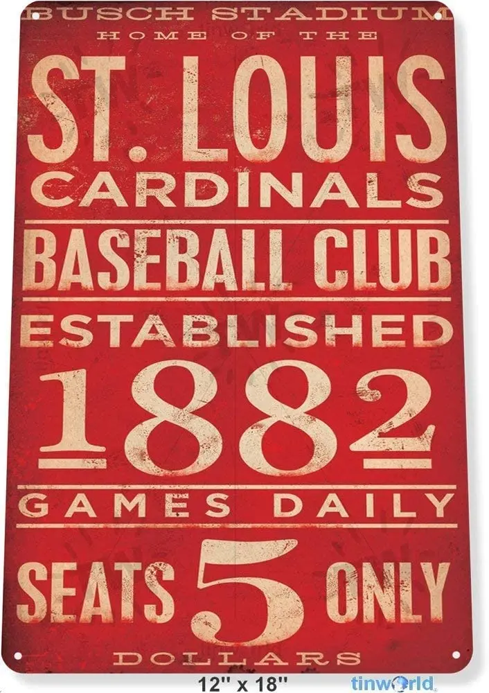 St. Louis Cardinals Karte Baseball Retro Metall Blechschild Plakette Poster Wanddekoration Kunst Shabby Chic Geschenk