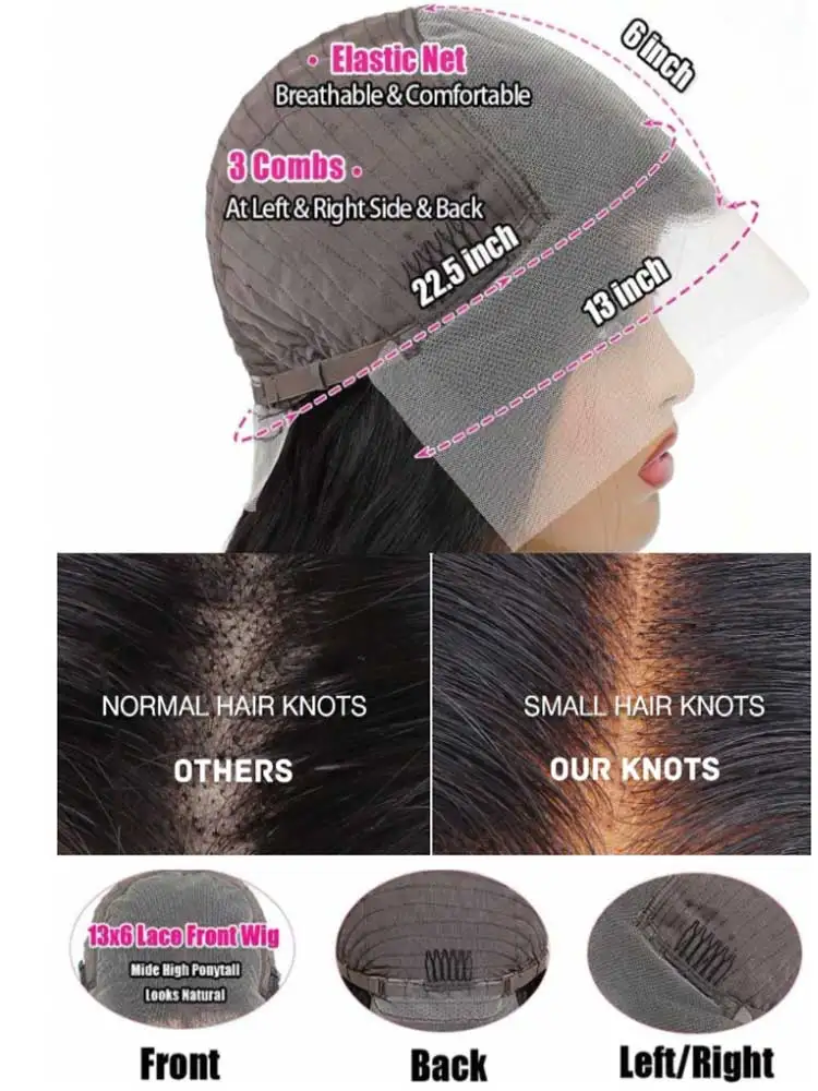Raw Peruvian Body Wave 250% Density 40 42 inch 13x6 HD Lace Front Human Hair Wigs 13x4 Frontal Wigs Women Glueless Closure Wigs - Image 6