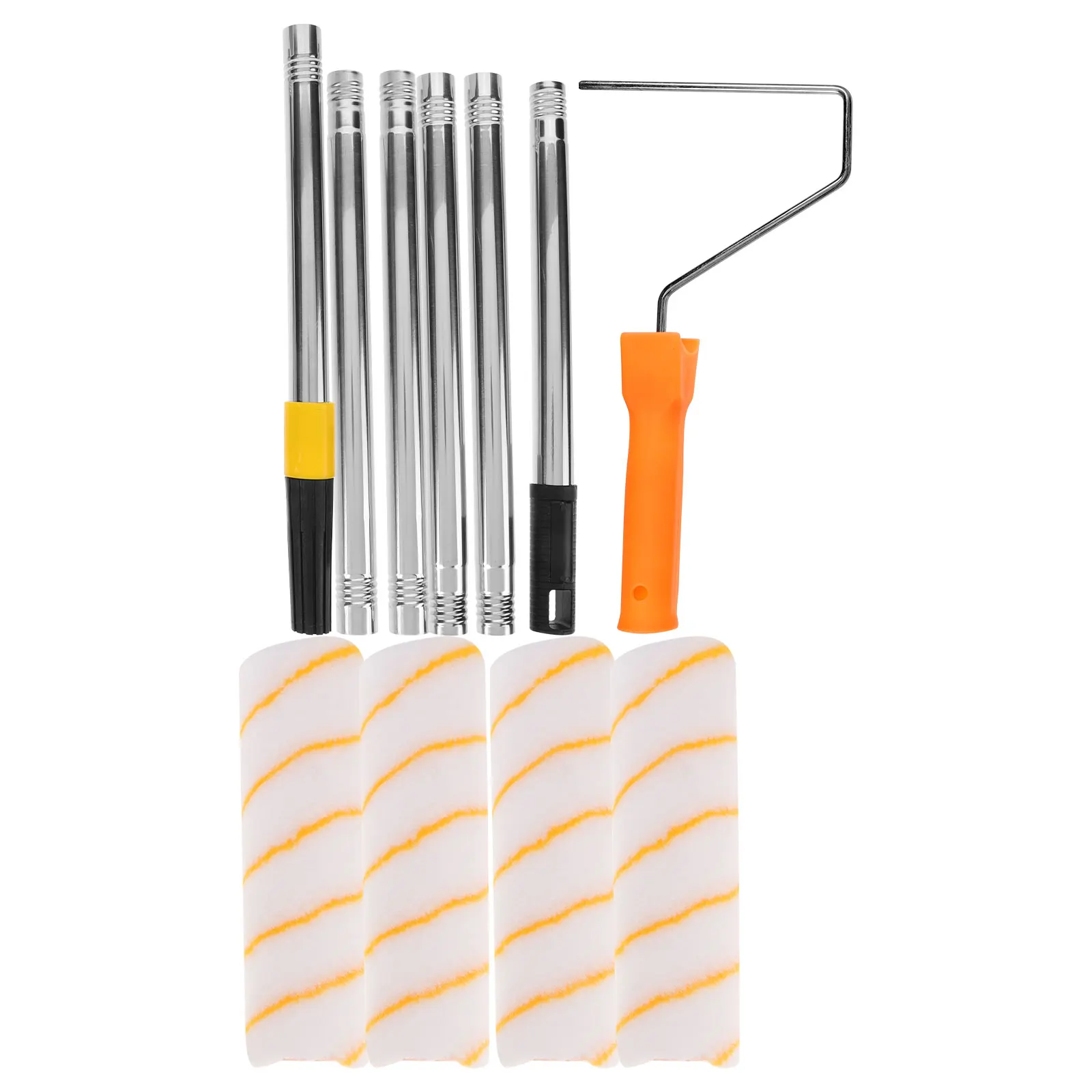 Telaio per spazzola a rullo con asta telescopica per pittura murale di casa 180 cm Strumento estensibile in acciaio inossidabile Compatibile con vernici a olio in lattice