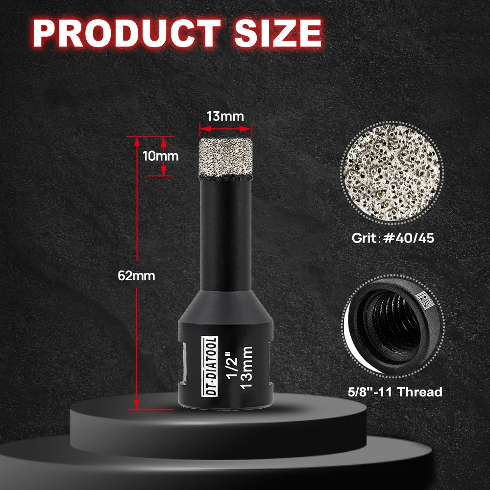DIATOOL 1pc Dia 6/8/10MM Diamant Bohrer Core Bits 5/8-11 Gewinde Bohren Loch sah für Granit Marmor Beton Loch Bohrer – Detail 6