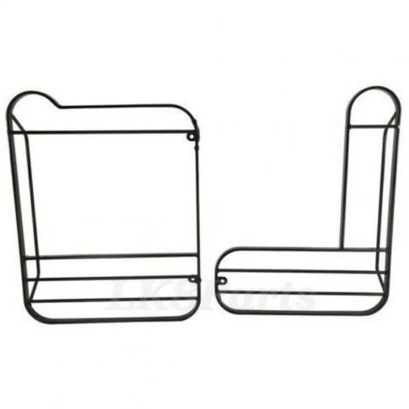 For Defender 90 110 Black Powder Coated Steel Rear Light Guard Cover Includes L-Shaped