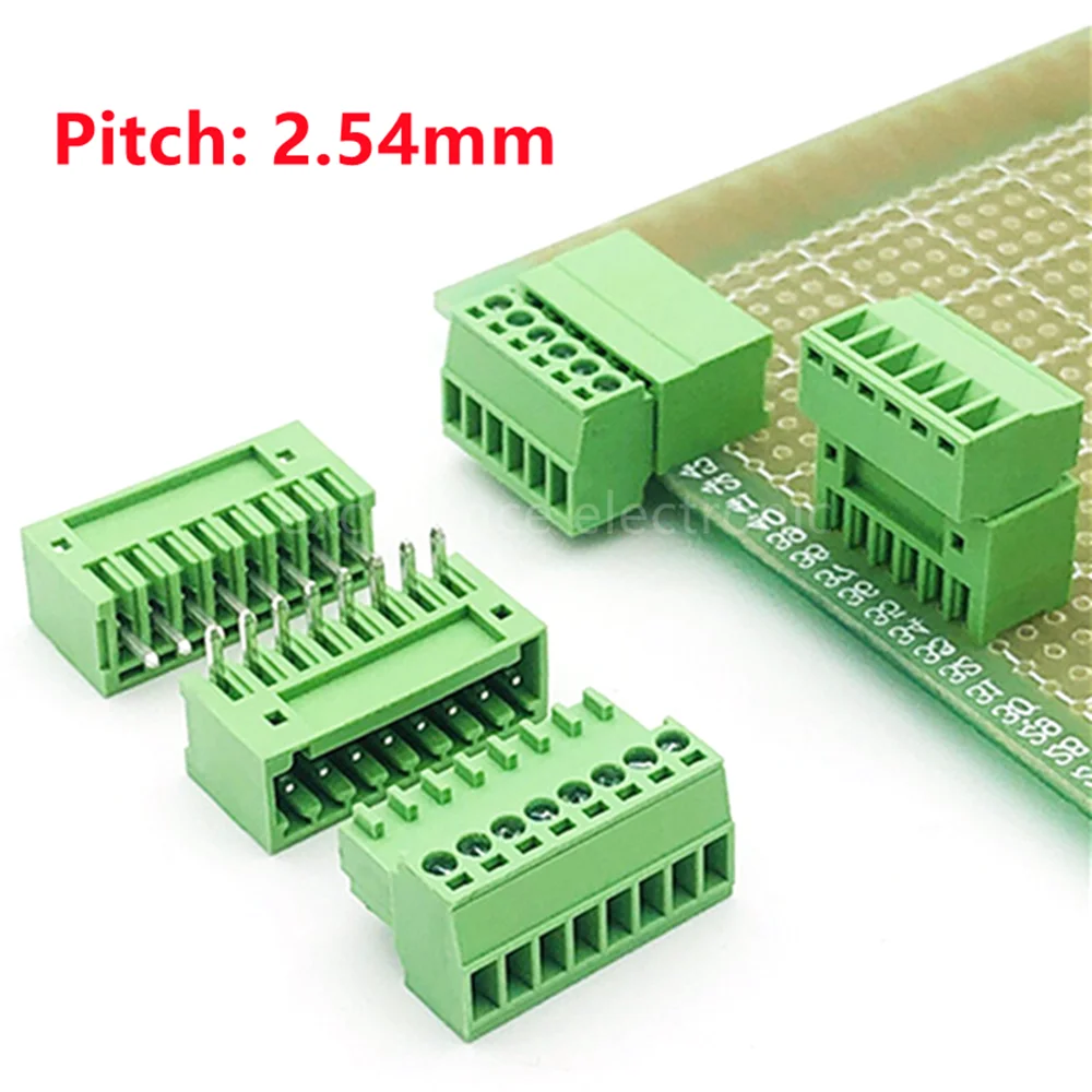 5Sets 15EDG 2EDG 2.54/3.5/3.81/3.96/5.08mm PCB Screw Terminal Block 2-12Pin Male Plug Female Socket Pin Header Wire Connector