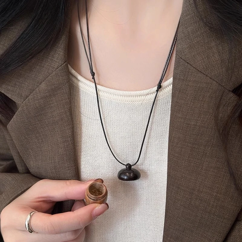 Creative Openable Acorn Pendant Long Necklaces Choker For Women Men Niche Sweater Chain Jewelry Gift view 4