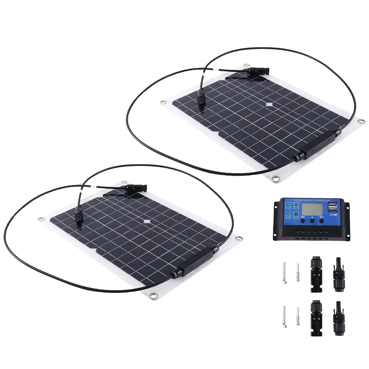 

Solar Panel Solar Cells Bank with Solar Controller for Phone Car RV Boat Charger Outdoor Battery Supply