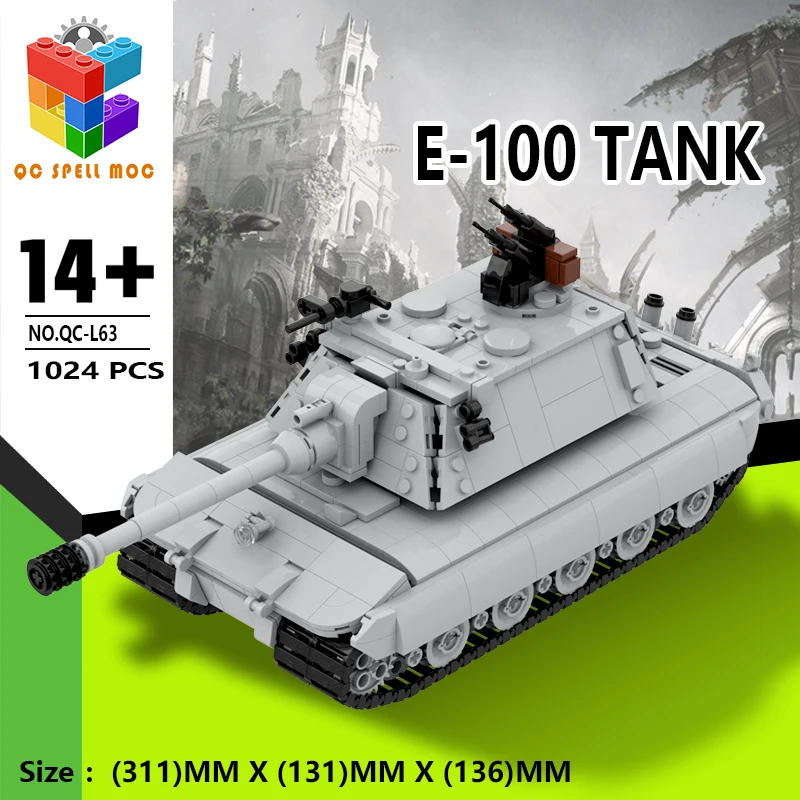 MOC Tank Building Blocks, Tiger King Panther Panzer III IV E100 MOC Tank Building Blocks, Tiger King Panther Panzer III IV E100