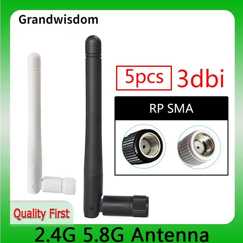 5pcs IOT wifi Antenna Connector Dual Band 2.4G 5.8G RP SMA Antenne wireless router antena 5.8 Ghz 2.4ghz 3dBi SMA feMale