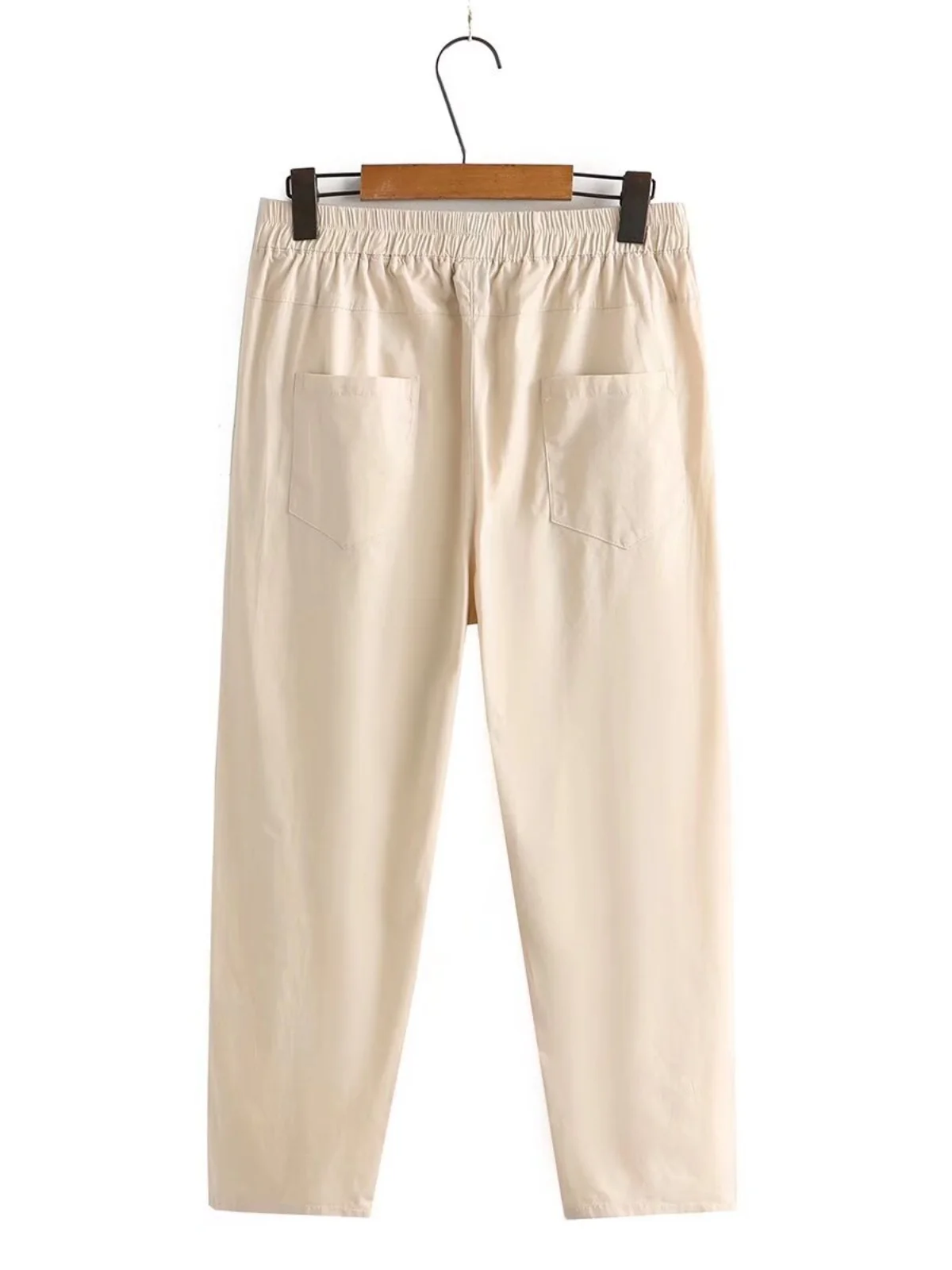 Pantaloni Harlan in vita elastica allentata semplice Pantaloni dimagranti a nove punti primavera da donna di grandi dimensioni OS206 Casual comodi