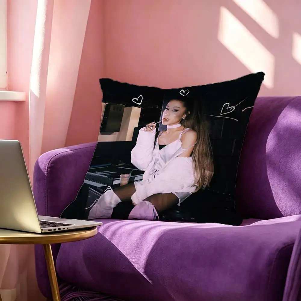 A-Ariana Grande Singer Thank U Next  Pillow Case Square Double-Sided Sofa Cushion Cover Bedroom Bedside Pillow
