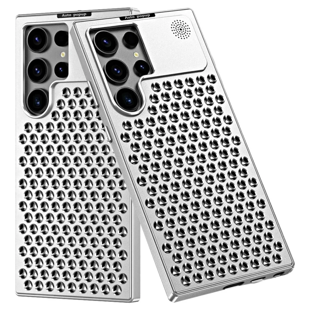 

Для Samsung S25Ultra металлический чехол для телефона с рассеиванием тепла для Samsung S23 S24 S22 Ultra Plus, полый алюминиевый чехол с охлаждающим ароматом