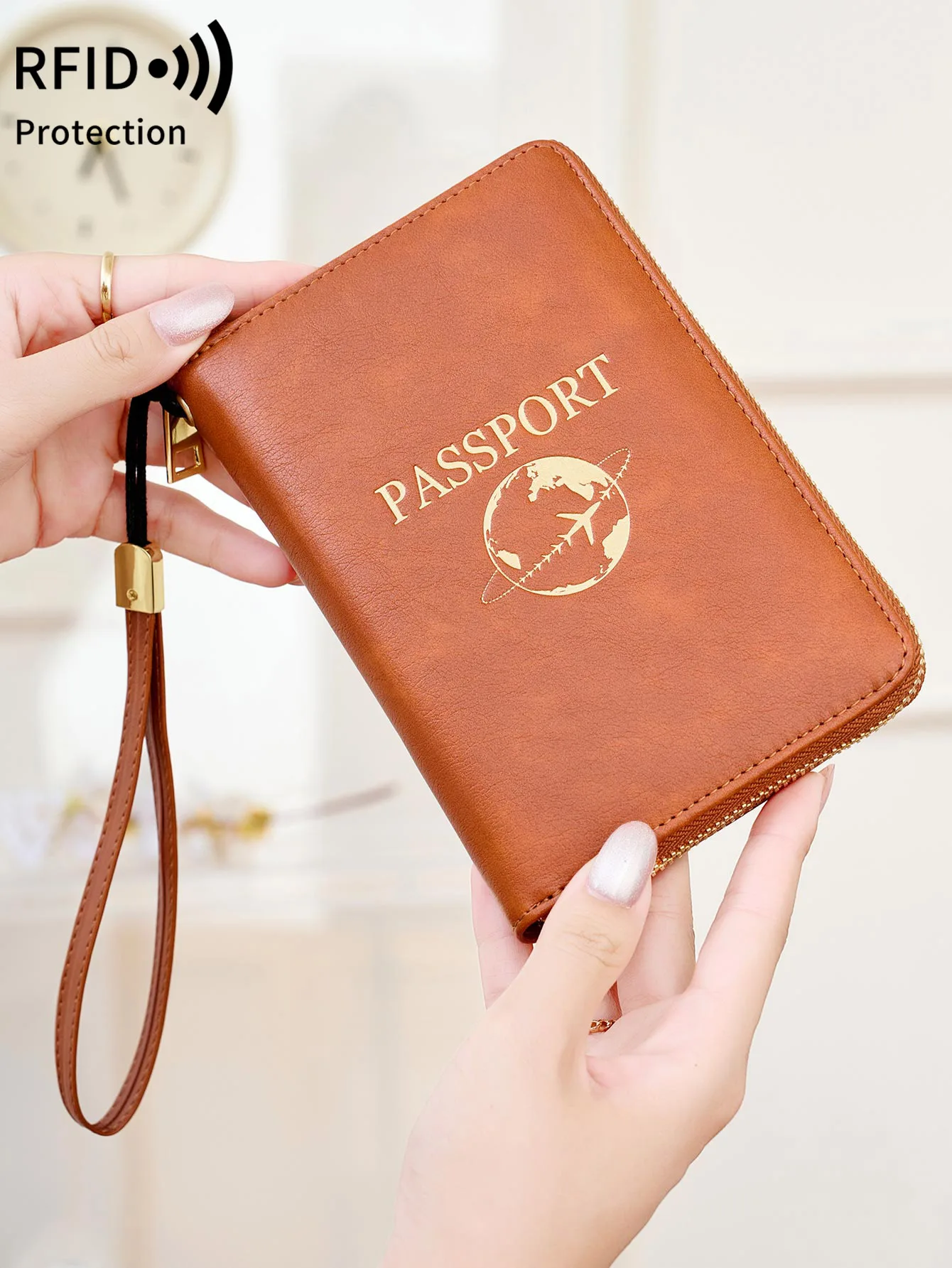 New Retro Passport Bag Fashion RFID Multifunctional PU Leather Passport Wallet Storage Bag Travel Accessories ID Bag Card Holder