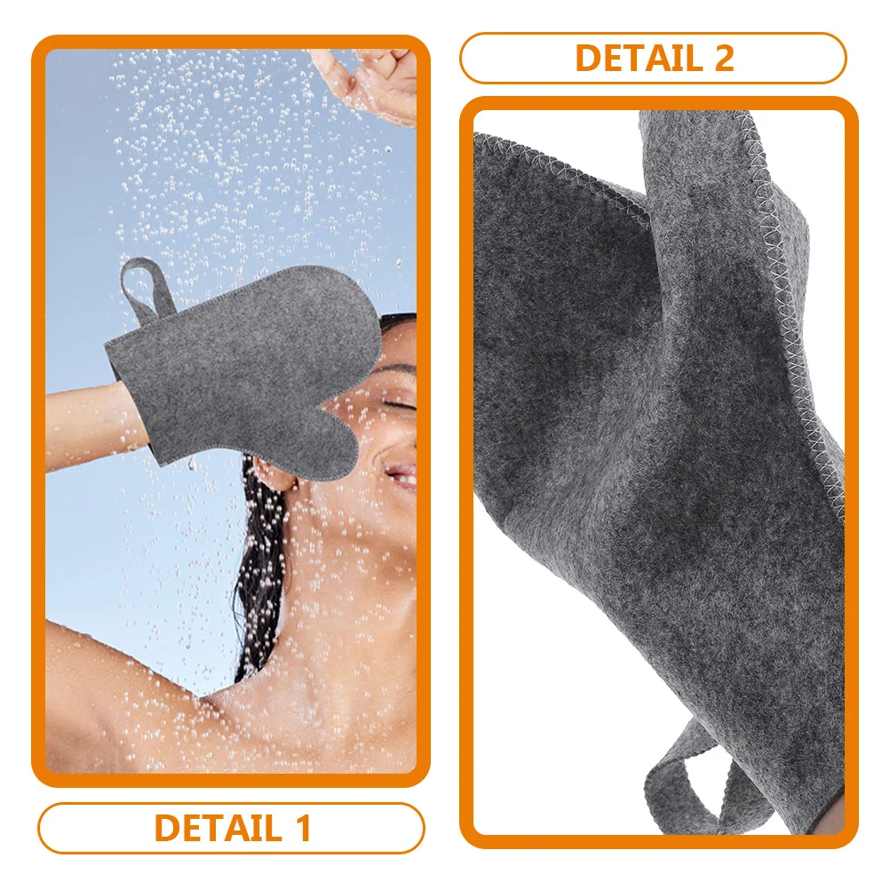 

1pcs Felt Mitt For Bathing Heat Protecting Waterproof Spa Glove Unisex Shower Sauna Mitten Thermal Sauna Glove
