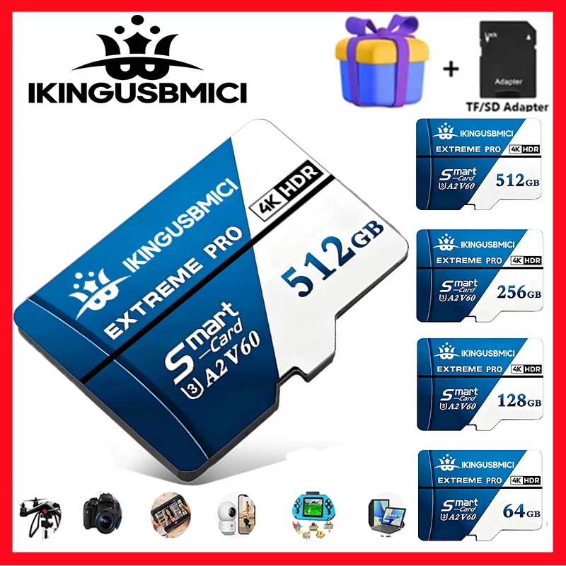 SD Cards Memory Card TF Cards Micro TF Card 32GB 64GB 256GB V60 Fast Transfer Full HD Fast Transfer for Phone Drone Smartphone