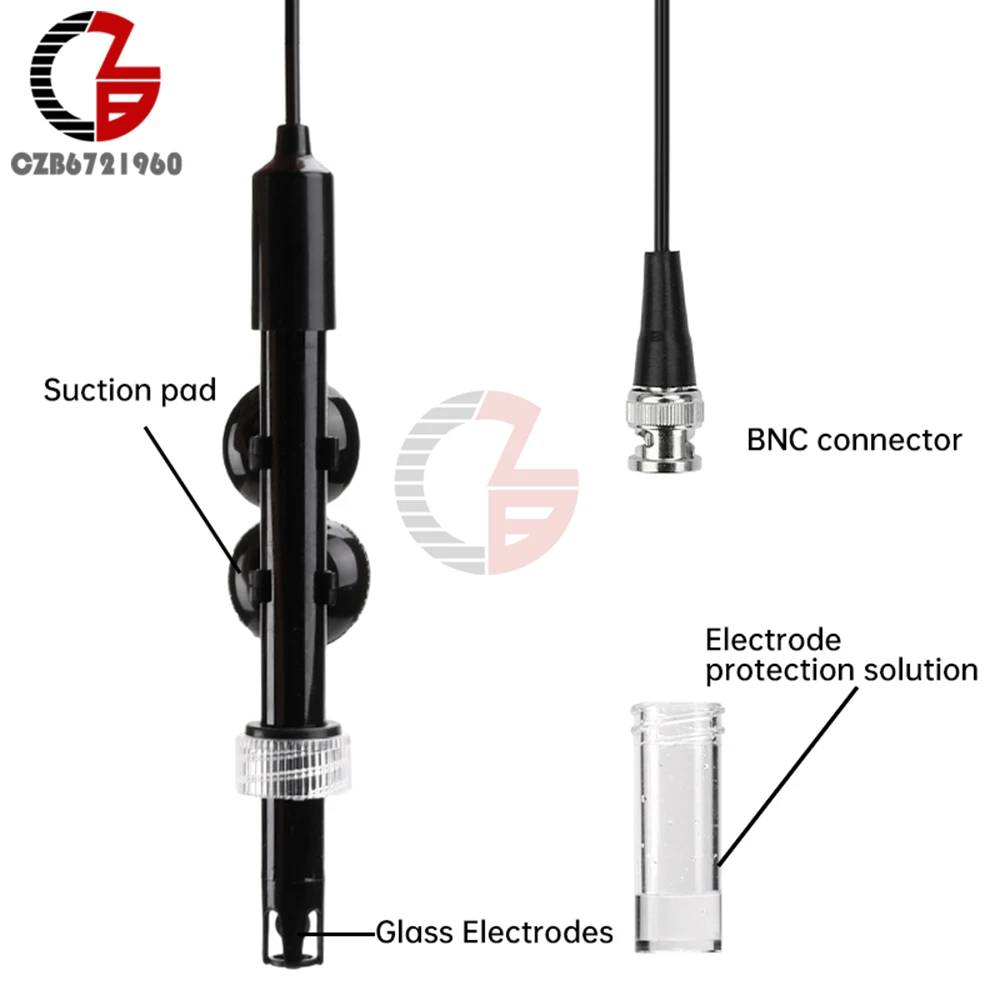 BNC PH Electrode Probe Liquid PH Value Detection Sensor Module Aquarium Hydroponic Laboratory Electrode Ph Meter Potential Test