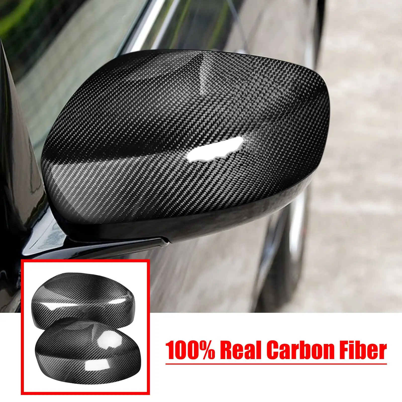 Carbon Fiber Mirror Cover Cap Rearview Side Trim ADD-ON For INFINITI G35 2007