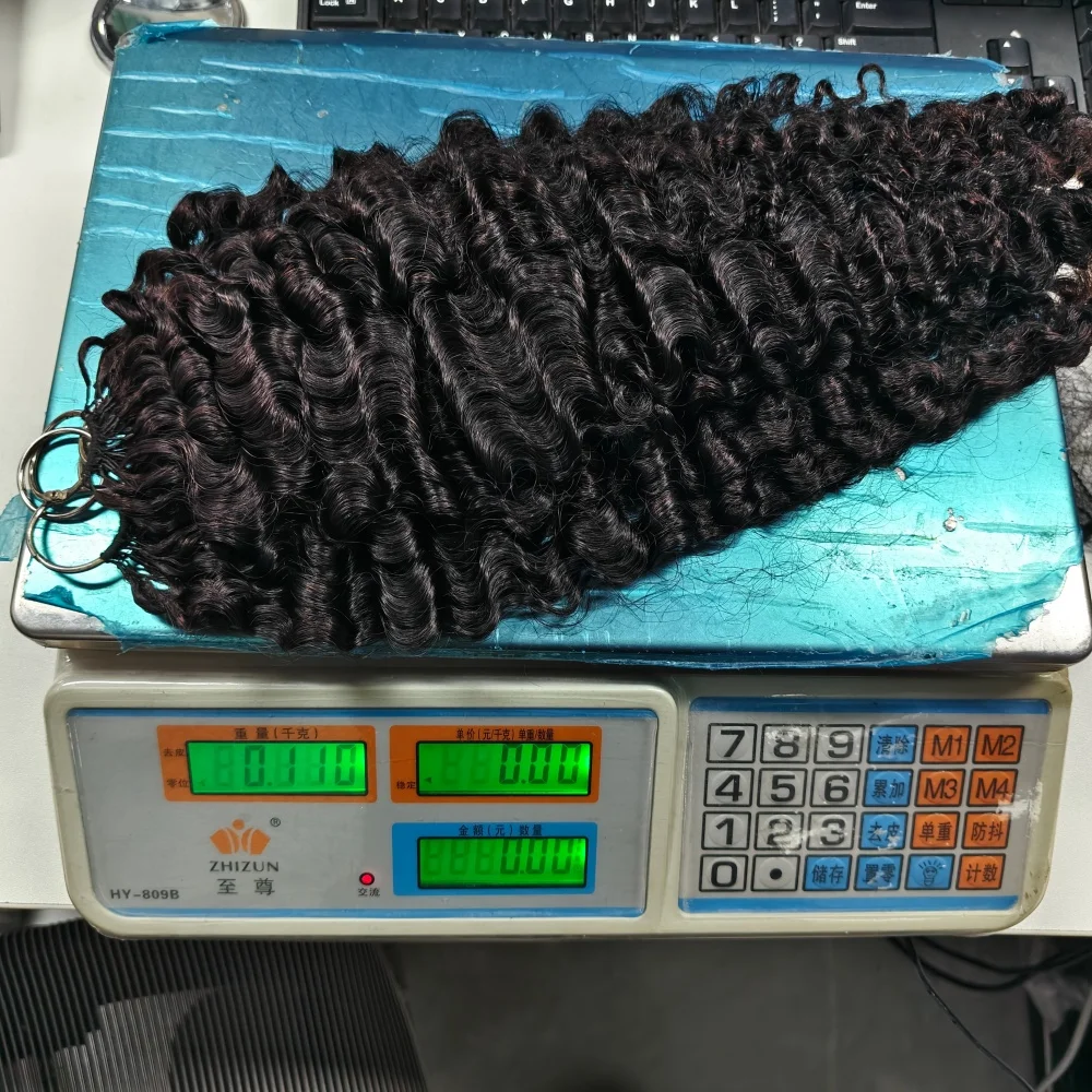 ريشة لحمات الشعر 15A البورمية مجعد Knotless الكروشيه قبل فصل ريشة وصلات شعر 100% شعر بشري حقيقي نسج للنساء