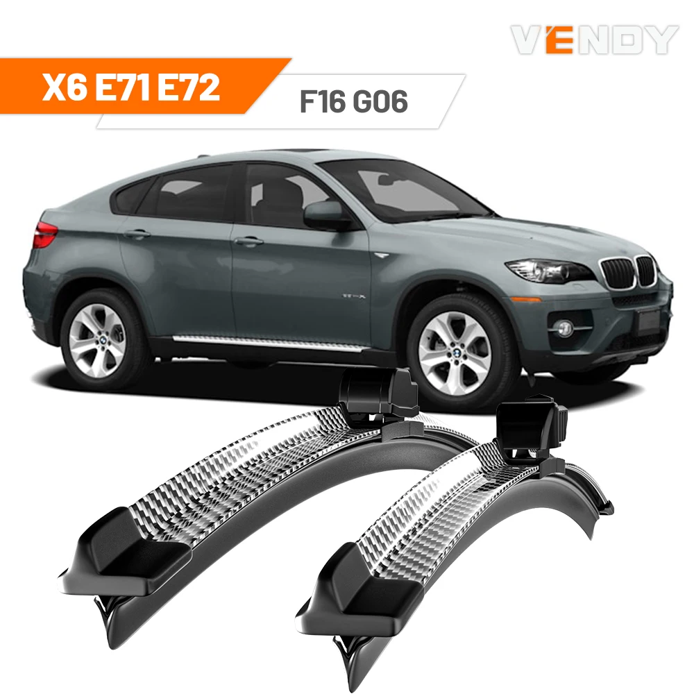 yZ[zFor BMW X6 E71 E72 F16 G06 2008-2023 2012 2013 2014 2015 2016 2019 2020 2pcs Front Windshield Wiper Blades Windscreen Wipers