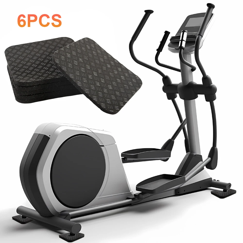 

6 шт. силиконовых ковриков для беговой дорожки, коврики для тренажеров, снижающие шум, антивибрационные подкладки для защиты твердых полов и ковров