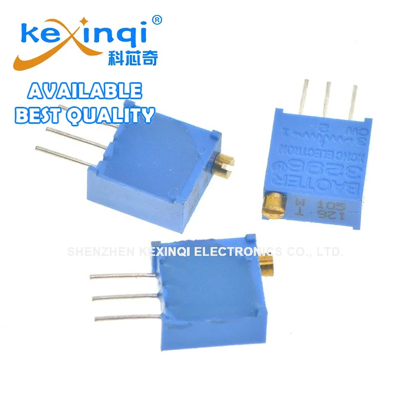 10pcs 3296W 103 10K Top Adjust Square Trimming Potentiometer 1K 2K 5K 50K 100K 200K 500K 1M  202 502 203 503 104 204 504 105 205