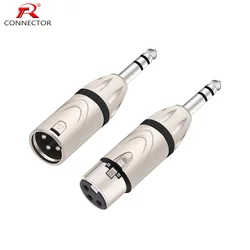 1pc Nickel Contact 3Pins XLR Male/Female to 6.35mm Stereo Male Plug 1/4 Inch TRS Adapter Converter Connector Microphone Mixer