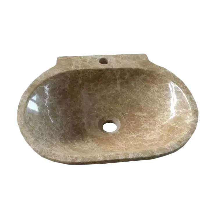 Irregular shape stone bathroom sink carrera marble vanity top with sink